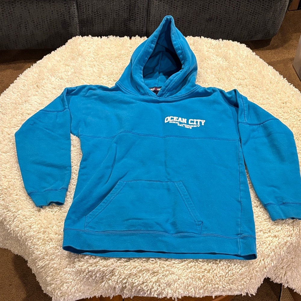 Gildan Turquoise Blue Ocean City Pullover Hoodie - Youth XL